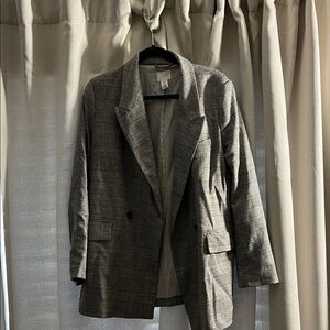 H&M Black and White Checkered Blazer